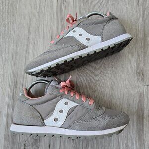 Saucony  | Jazz Low Pro gray sporty low-top retro trainers sneakers | WMS 7.5